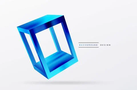 3D cube shapes vector geometric background. Trendy techno business template for Stock Illustration