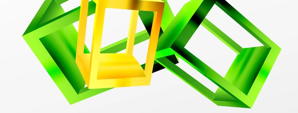 3D cube shapes vector geometric background. Trendy techno business template for Illustrazione stock