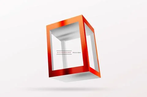3D cube shapes vector geometric background. Trendy techno business template for Stock Illustration