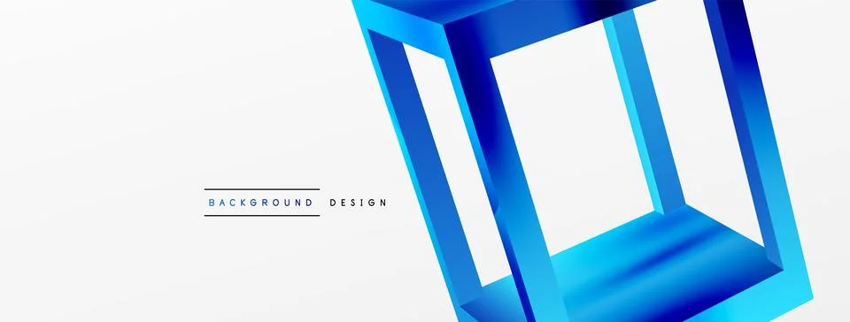3D cube shapes vector geometric background. Trendy techno business template for Stock Illustration