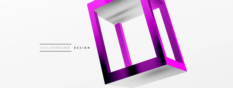 3D cube shapes vector geometric background. Trendy techno business template for 스톡 일러스트