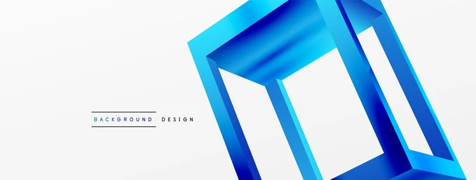 3D cube shapes vector geometric background. Trendy techno business template for Stock Illustration