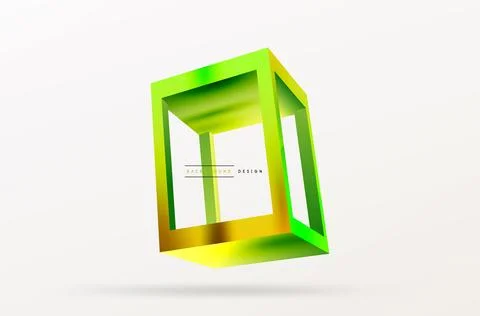 3D cube shapes vector geometric background. Trendy techno business template for Stock Illustration
