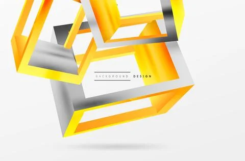 3D cube shapes vector geometric background. Trendy techno business template for Stock Illustration