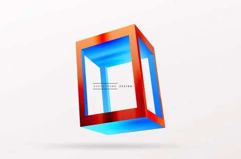 3D cube shapes vector geometric background. Trendy techno business template for Stock Illustration