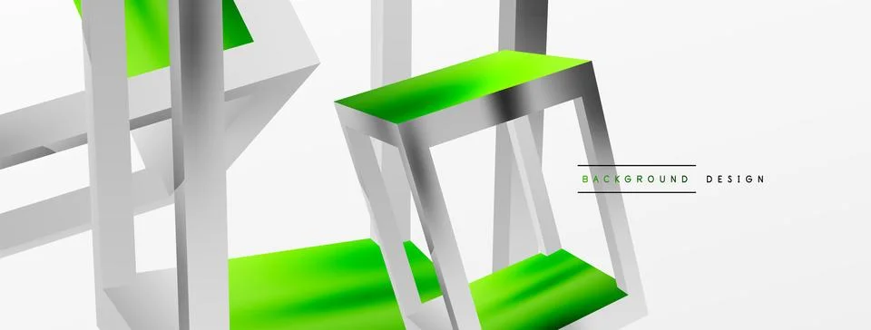 3D cube shapes vector geometric background. Trendy techno business template for Stock Illustration