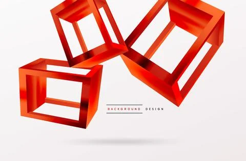 3D cube shapes vector geometric background. Trendy techno business template for Stock Illustration