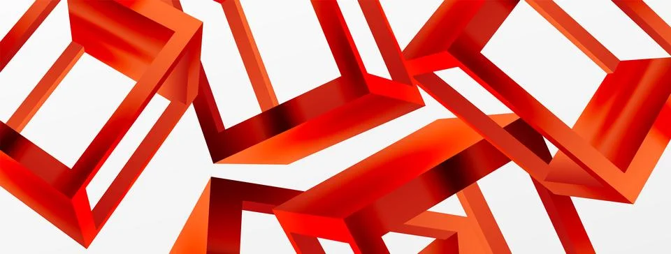 3D cube shapes vector geometric background. Trendy techno business template for Stock Illustration