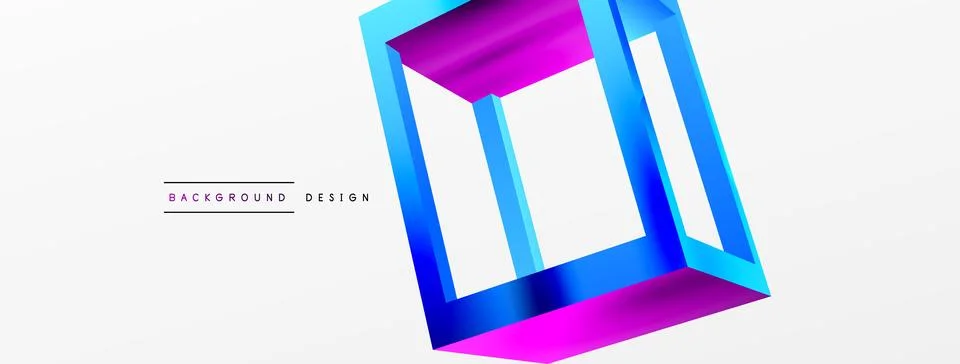 3D cube shapes vector geometric background. Trendy techno business template for Stock Illustration