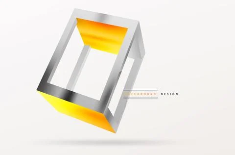 3D cube shapes vector geometric background. Trendy techno business template for Stock Illustration