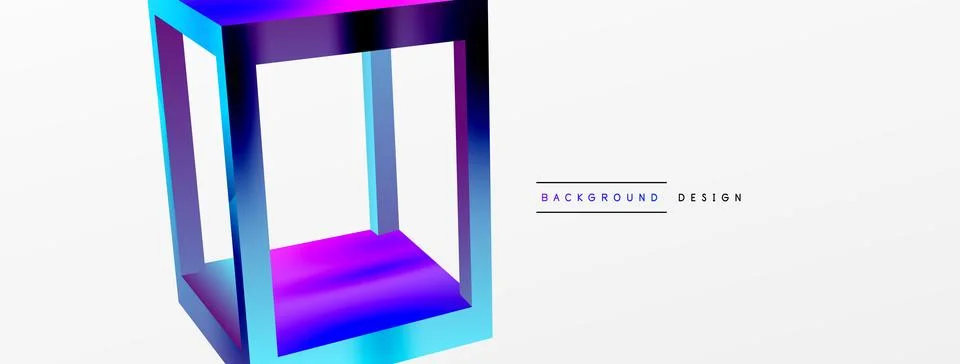 3D cube shapes vector geometric background. Trendy techno business template for Stock Illustration