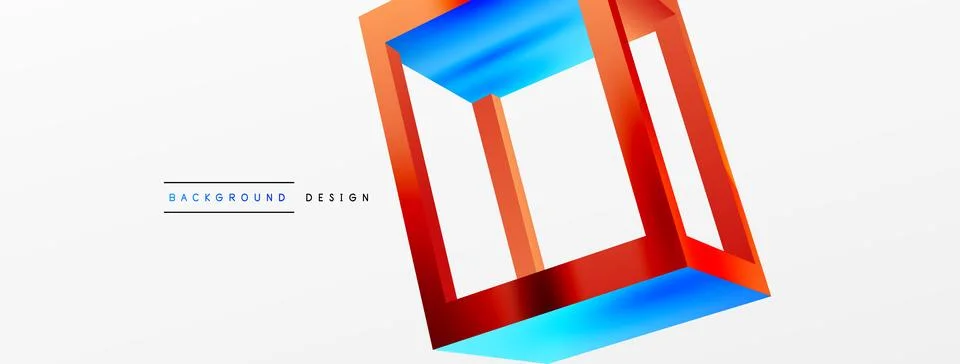 3D cube shapes vector geometric background. Trendy techno business template for Stock Illustration
