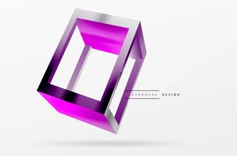 3D cube shapes vector geometric background. Trendy techno business template for Stock Illustration