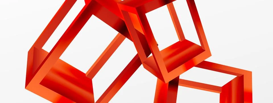 3D cube shapes vector geometric background. Trendy techno business template for Illustrazione stock