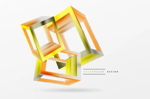 3D cube shapes vector geometric background. Trendy techno business template for Stock Illustration