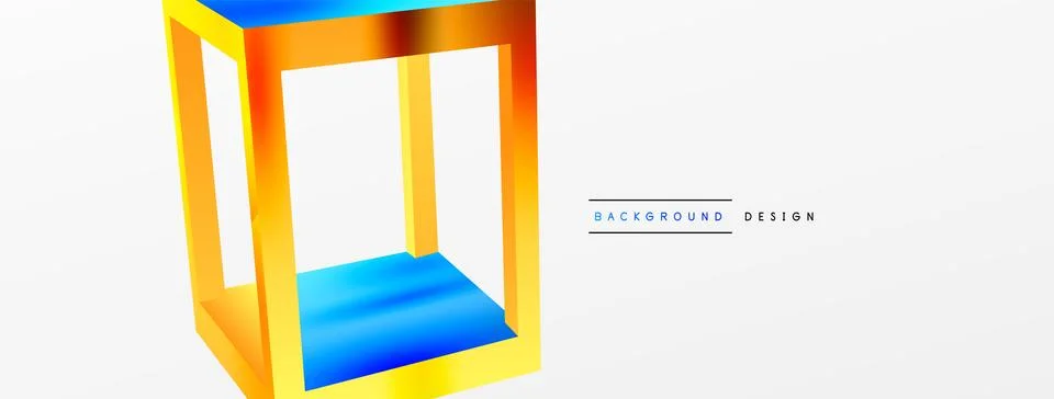 3D cube shapes vector geometric background. Trendy techno business template for Stock Illustration