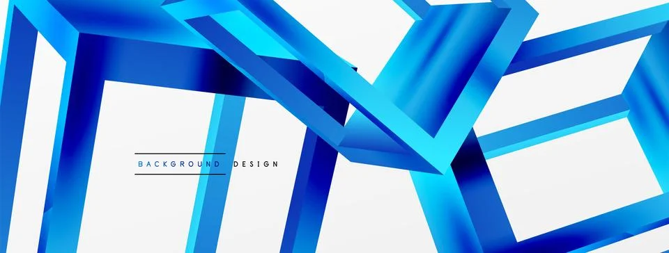 3D cube shapes vector geometric background. Trendy techno business template for Stock Illustration