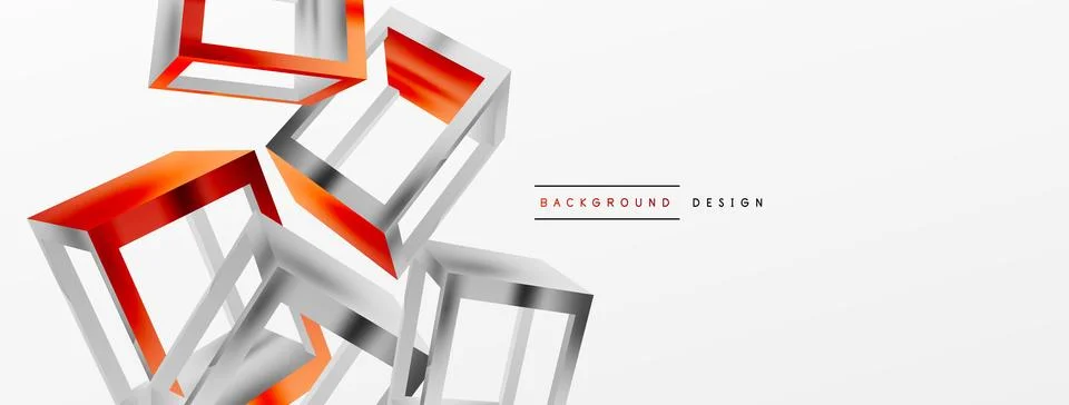 3D cube shapes vector geometric background. Trendy techno business template for Stock Illustration