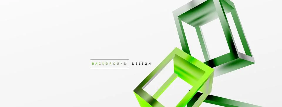 3D cube shapes vector geometric background. Trendy techno business template for Stock Illustration