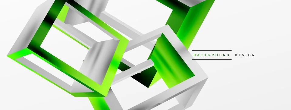 3D cube shapes vector geometric background. Trendy techno business template for Stock Illustration