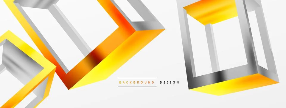 3D cube shapes vector geometric background. Trendy techno business template for Stock Illustration