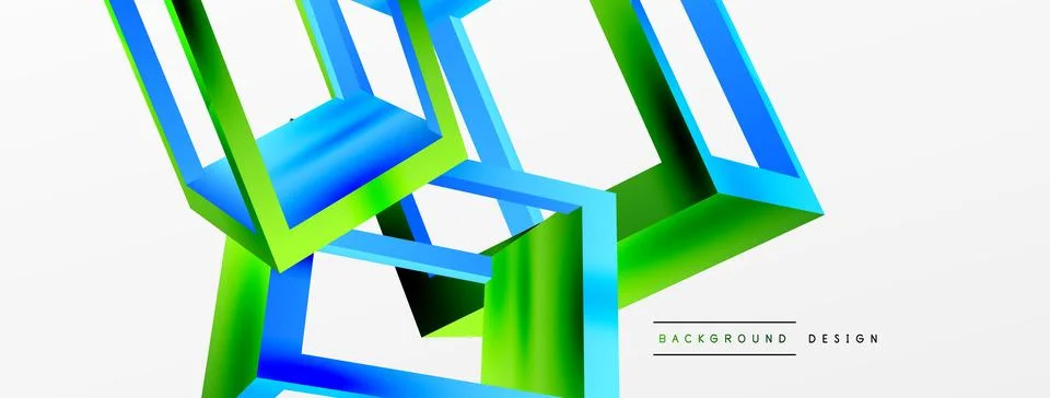 3D cube shapes vector geometric background. Trendy techno business template for Stock Illustration