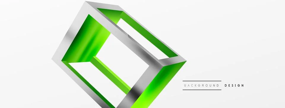 3D cube shapes vector geometric background. Trendy techno business template for Stock Illustration