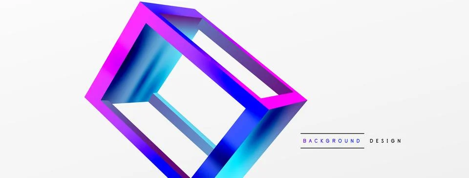 3D cube shapes vector geometric background. Trendy techno business template for Stock Illustration