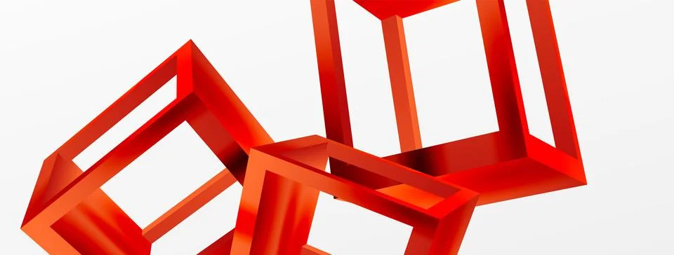 3D cube shapes vector geometric background. Trendy techno business template for Stock Illustration