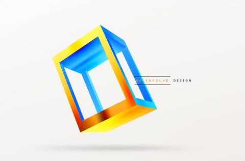 3D cube shapes vector geometric background. Trendy techno business template for Stock Illustration