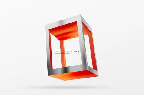 3D cube shapes vector geometric background. Trendy techno business template for Stock Illustration