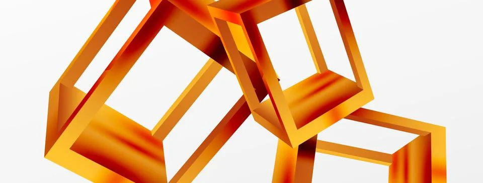 3D cube shapes vector geometric background. Trendy techno business template for Stock Illustration