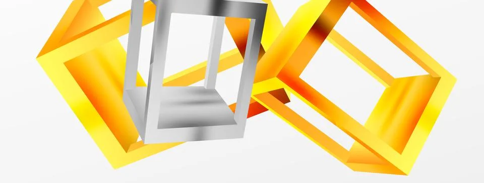 3D cube shapes vector geometric background. Trendy techno business template for Stock Illustration