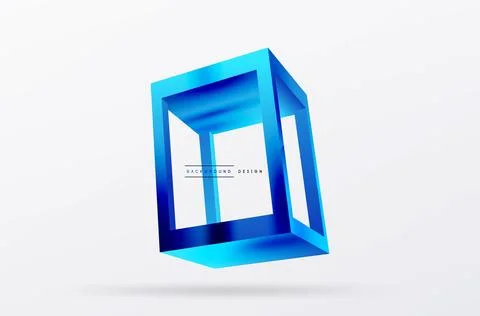 3D cube shapes vector geometric background. Trendy techno business template for Stock Illustration