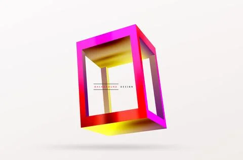 3D cube shapes vector geometric background. Trendy techno business template for Stock Illustration