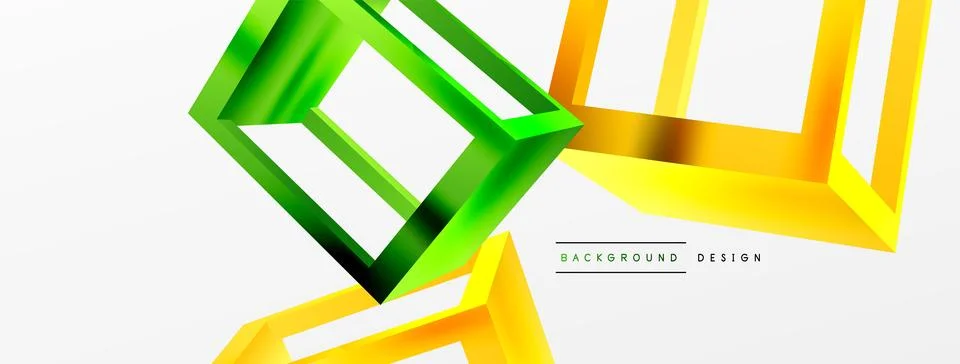 3D cube shapes vector geometric background. Trendy techno business template for Stock Illustration