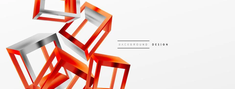 3D cube shapes vector geometric background. Trendy techno business template for Stock Illustration