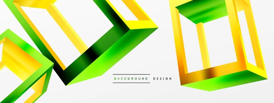 3D cube shapes vector geometric background. Trendy techno business template for Stock Illustration