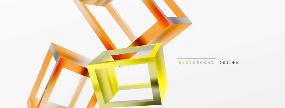 3D cube shapes vector geometric background. Trendy techno business template for Illustrazione stock