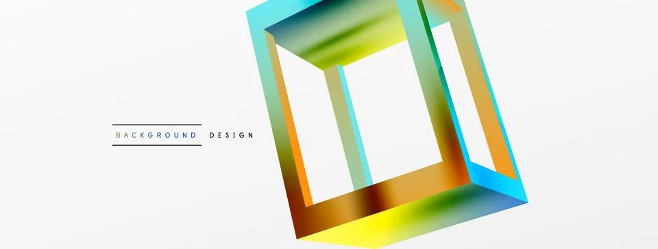 3D cube shapes vector geometric background. Trendy techno business template for Stock Illustration