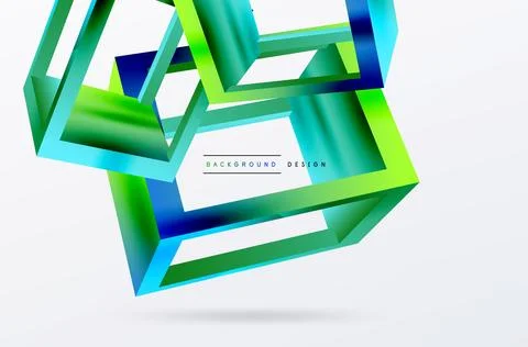 3D cube shapes vector geometric background. Trendy techno business template for Illustrazione stock