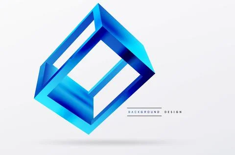 3D cube shapes vector geometric background. Trendy techno business template for 스톡 일러스트