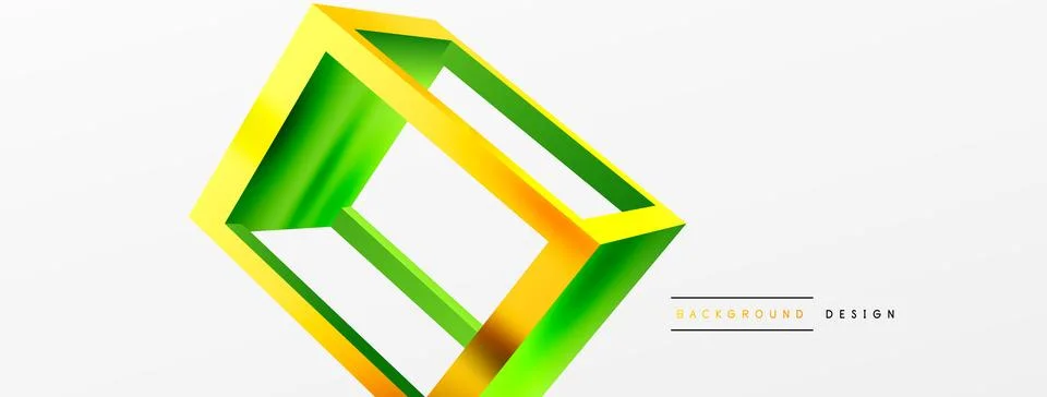 3D cube shapes vector geometric background. Trendy techno business template for Stock Illustration