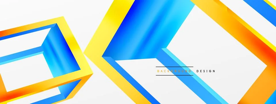 3D cube shapes vector geometric background. Trendy techno business template for Stock Illustration