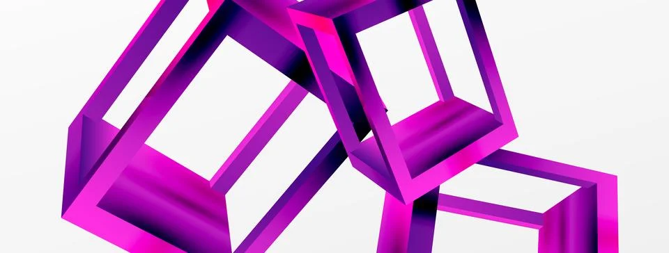 3D cube shapes vector geometric background. Trendy techno business template for Stock Illustration