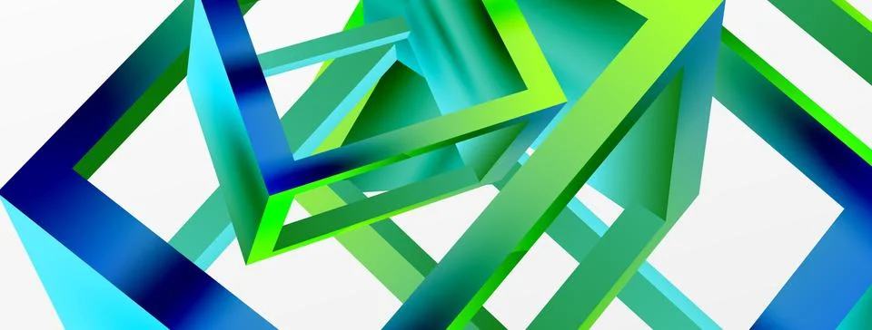 3D cube shapes vector geometric background. Trendy techno business template for 스톡 일러스트