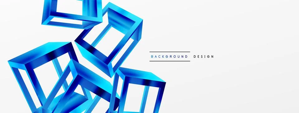 3D cube shapes vector geometric background. Trendy techno business template for 스톡 일러스트