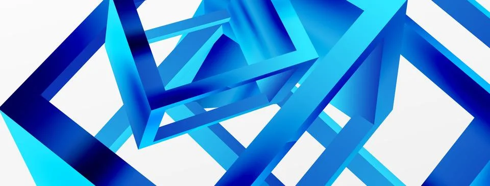 3D cube shapes vector geometric background. Trendy techno business template for Stock Illustration