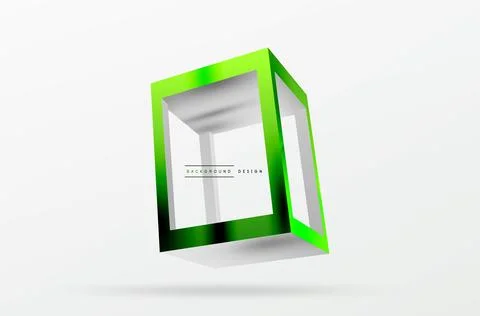 3D cube shapes vector geometric background. Trendy techno business template for Stock Illustration