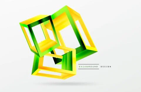 3D cube shapes vector geometric background. Trendy techno business template for Stock Illustration